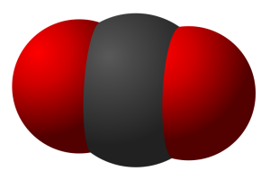 Cząsteczka CO2, żródło Wikimedia Commons