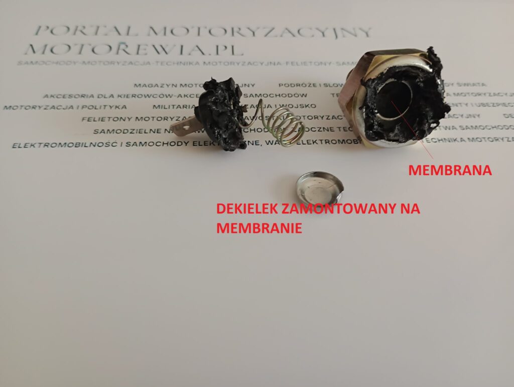 Czujnik ciśnienia oleju silnikowego objawy awarii, Czujnik ciśnienia oleju silnikowego budowa, Czujnik ciśnienia oleju silnikowego działanie, Czujnik ciśnienia oleju silnikowego co to jest, jak działa 