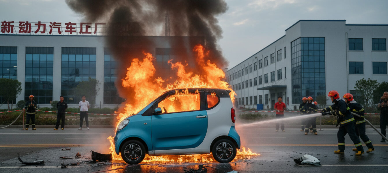 pożar chiński samochód elektryczny