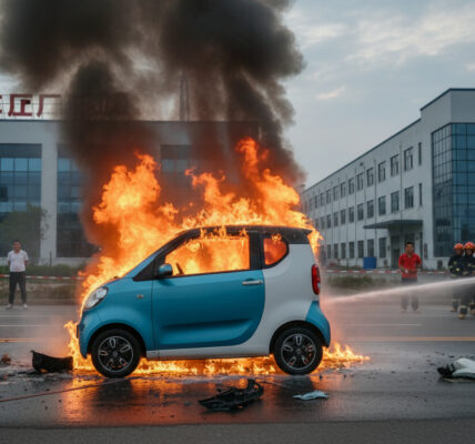 pożar chiński samochód elektryczny