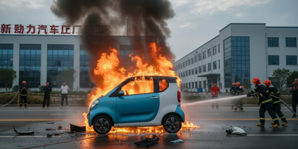 pożar chiński samochód elektryczny