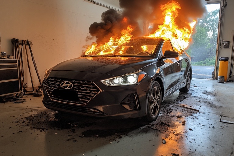 pożar samochodu elektrycznego hyundai ioniq 5