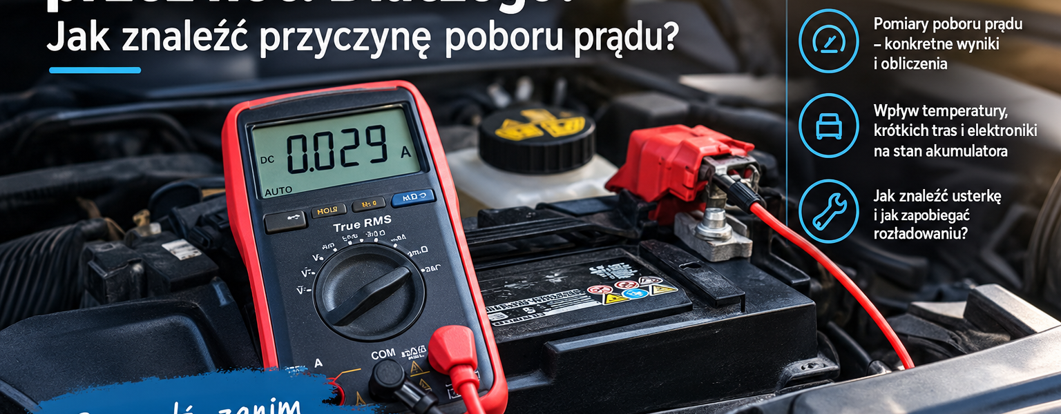 Akumulator rozładowuje się przez noc – pomiar poboru prądu multimetrem